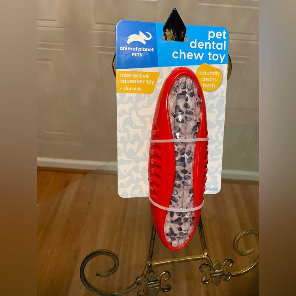 Animal Planet Interactive Squaker Natural Dental Dog Toy Clean W/squeaTeeth Gums
